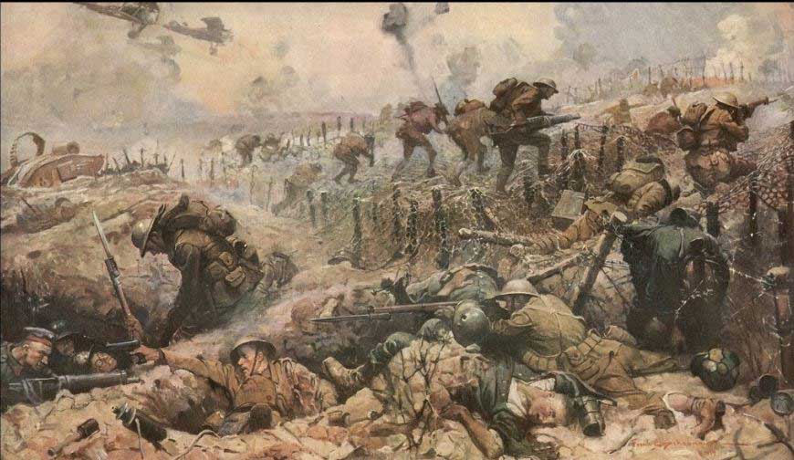 No Man's Land - Over the Top - By American Illustrator Frank Earle Schoonover (The World War I Illustrations of Frank Schoonover)
